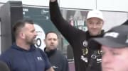 Tyson Fury is greeted at the Manchester Airport by hundreds of British fight fans