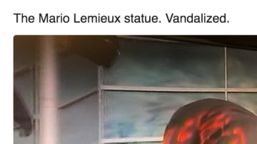 Mario Lemieux's statue has been vandalized in Pittsburgh