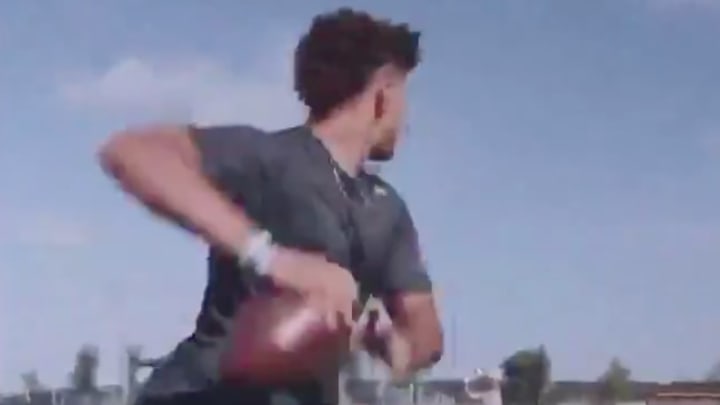 Patrick Mahomes posted a hype clip on Saturday morning.