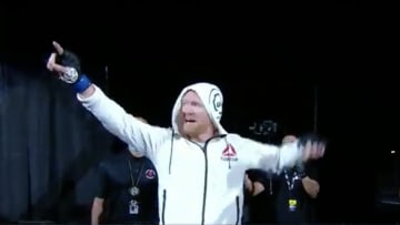Sam Alvey walks out for the opening fight of UFC 249 in Jacksonville against Ryan Swann