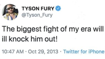 Tyson Fury is a man of his word, even as long as seven years ago.