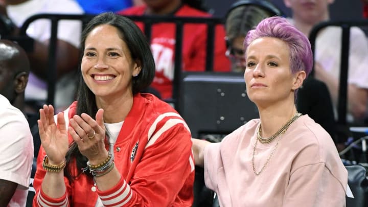 Sue Bird and Megan Rapinoe at the 2019 WNBA All-Star Game.