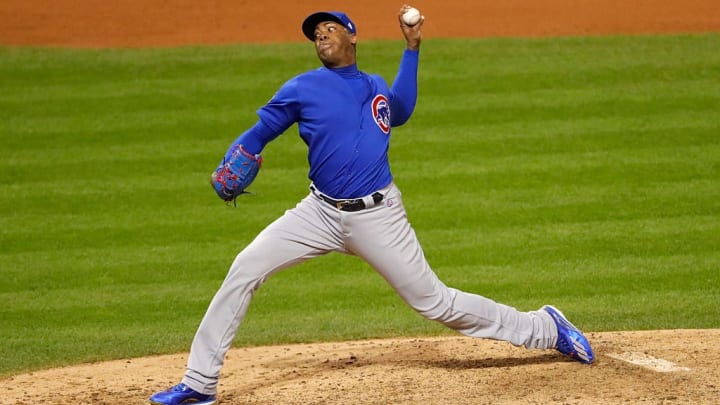 Aroldis Chapman played a critical role in the Cubs overcoming a 3-1 World Series deficit.